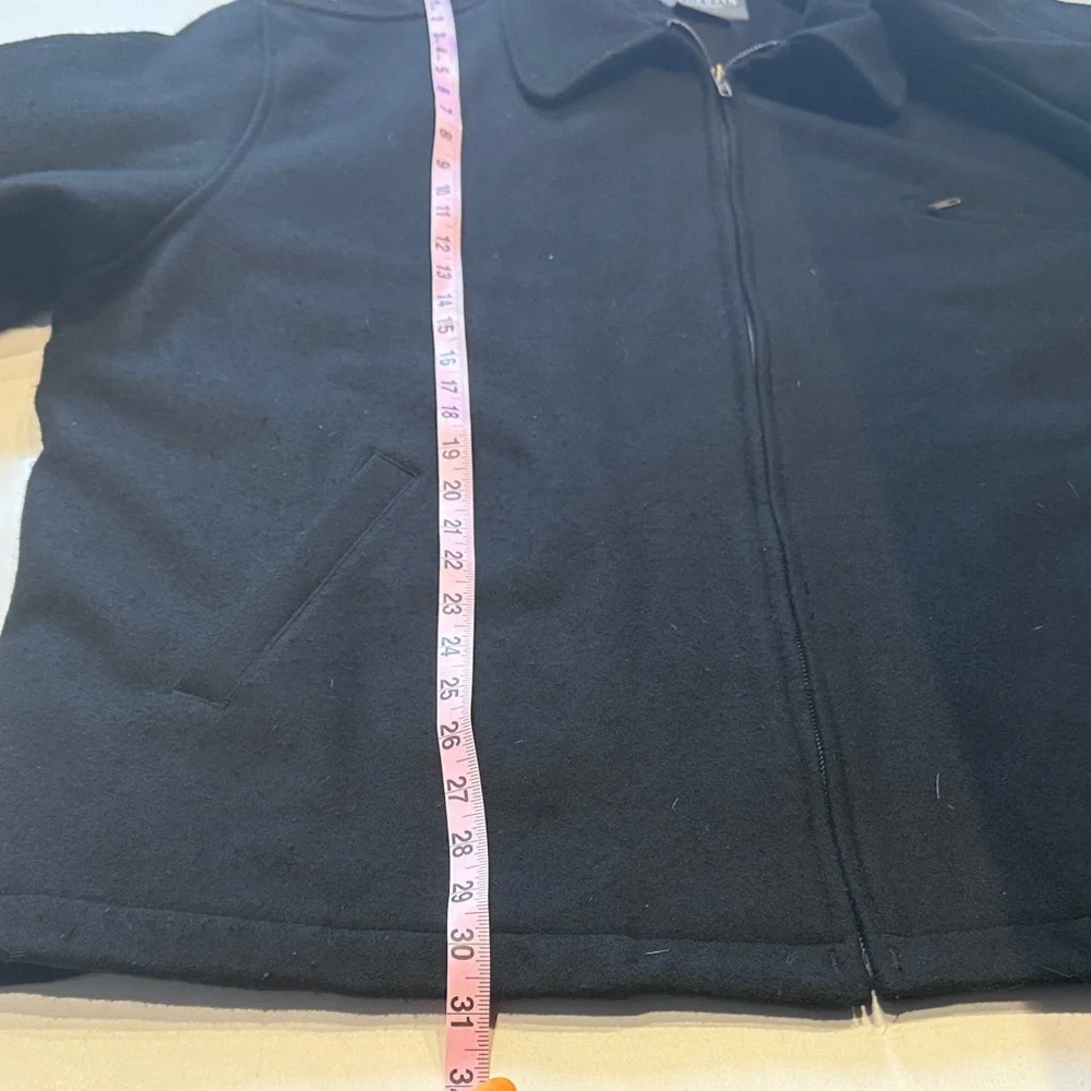 Van Heusen Classic Black Collar Pea Coat, Zip Front, Wool Blend, Size XXL